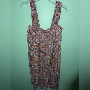 Floral terra and sky dress